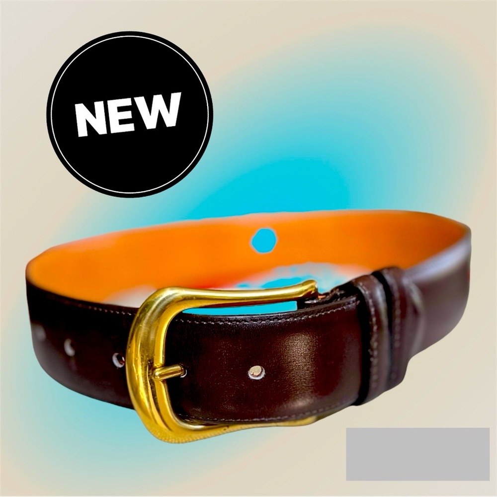Vintage Coach Belt made from calfskin and solid brass.